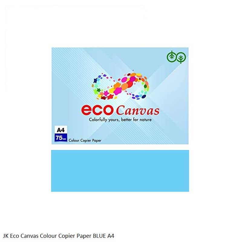 JK Eco Canvas 75gsm Size A4 Available in 4 Different Colours Blue, Green, Pink and Yellow