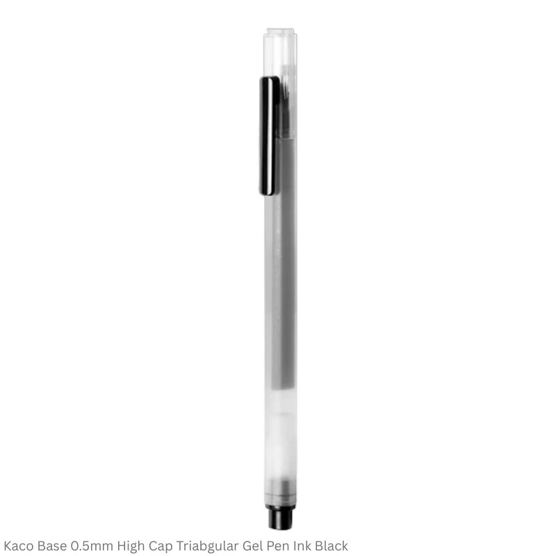 Kaco Base 0.5mm High-Cap Triangular Gel Pen Black Ink