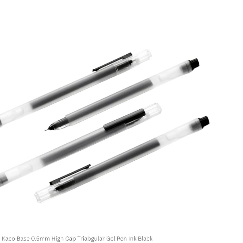 Kaco Base 0.5mm High-Cap Triangular Gel Pen Black Ink