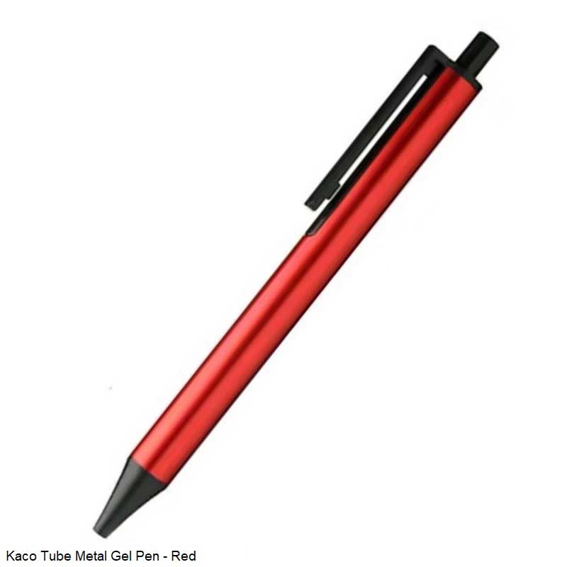 Kaco Tube Metal Gel Pen - Black Ink - Assorted Body Colors