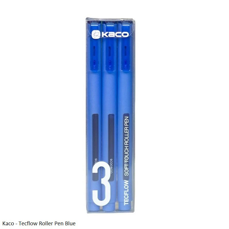 Kaco Techflow Roller Ball Pen Pack of 3 in Black and Blue Ink