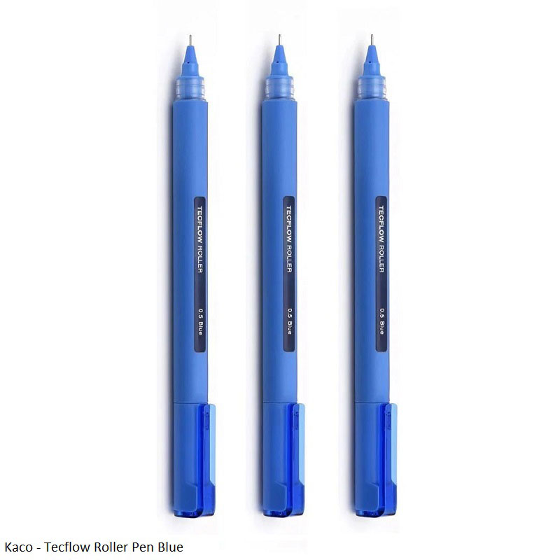 Kaco Techflow Roller Ball Pen Pack of 3 in Black and Blue Ink