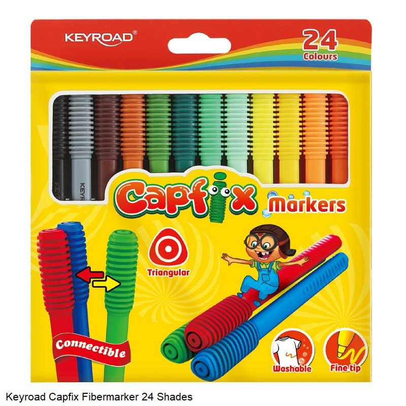 Keyroad Capfix Triangular Fiber Marker Fine Tip Pen Set