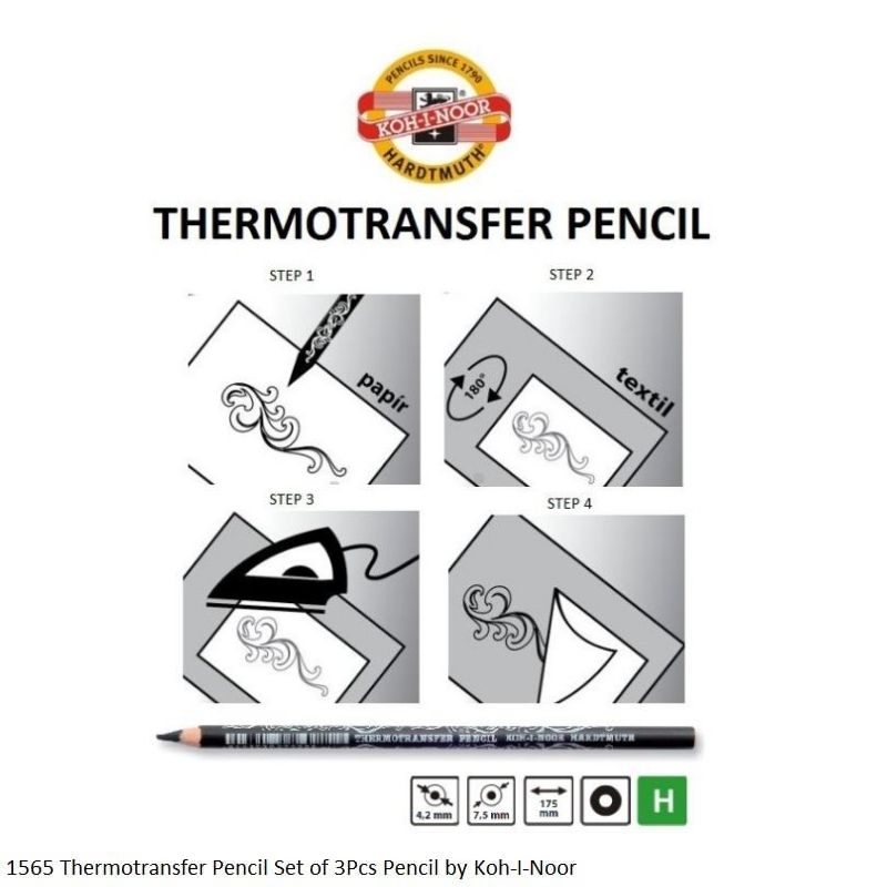 Koh-I-Noor Thermotransfer Pencil – Black, Pack of 3