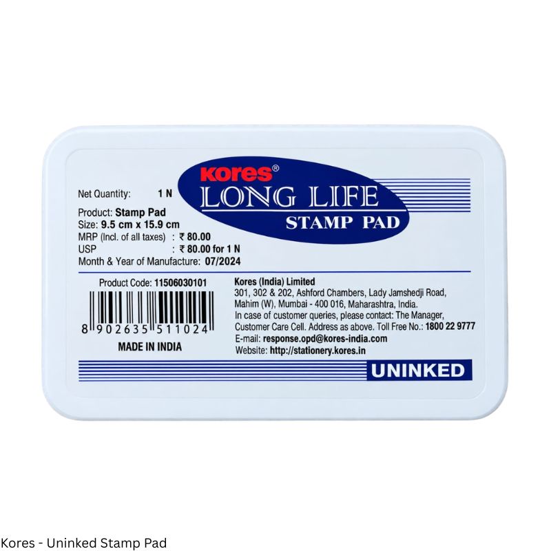 Kores Metal Stamp Pad Uninked, Size 9.5 x 15.9cm