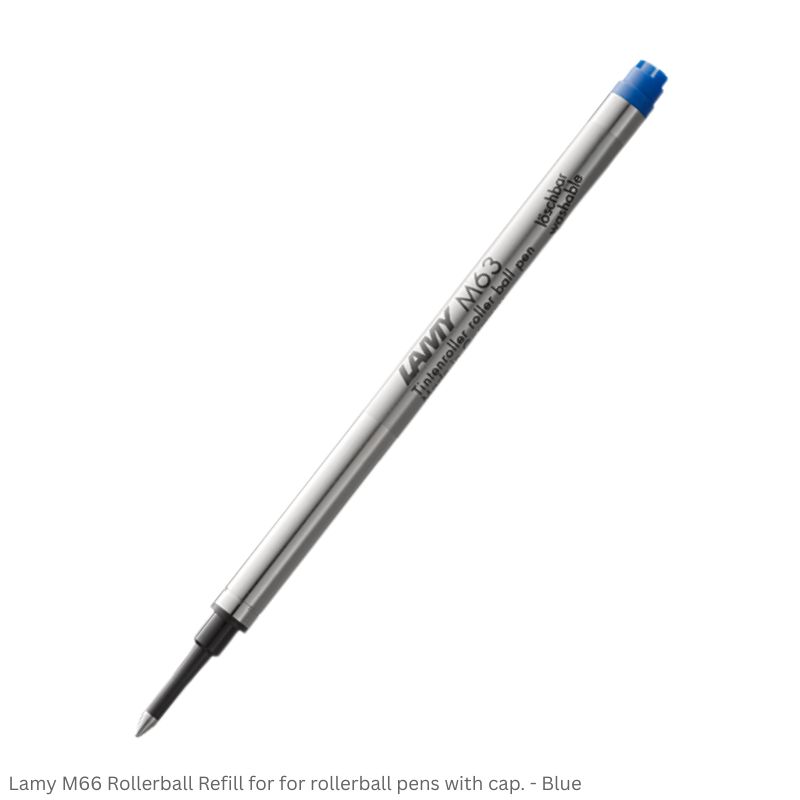 Lamy Rollerball Refill M63 Ink Black and Blue Medium Point for Lamy Rollerball Pen with Cap