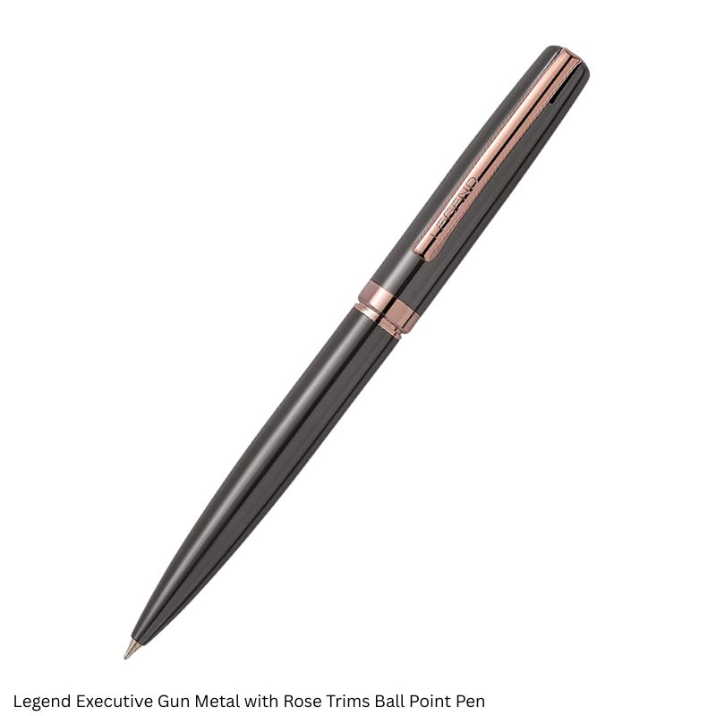 Legend Executive Ball Point Pen - Black, Chrome and Gunmetal - Premium Metal Pen