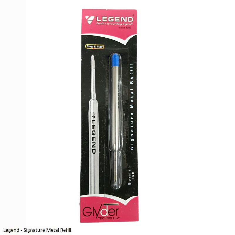 Legend Signature Metal Refill Glyder Technology German Ink in Black and Blue Ink Colour