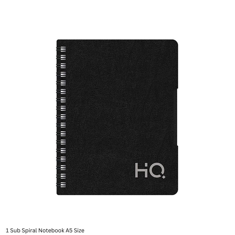 HQ 1 Subject Spiral Wiro Bound Notebook 160 Pages Single Line