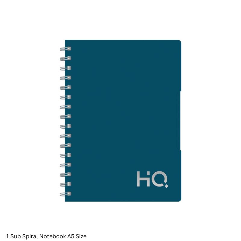 HQ 1 Subject Spiral Wiro Bound Notebook 160 Pages Single Line