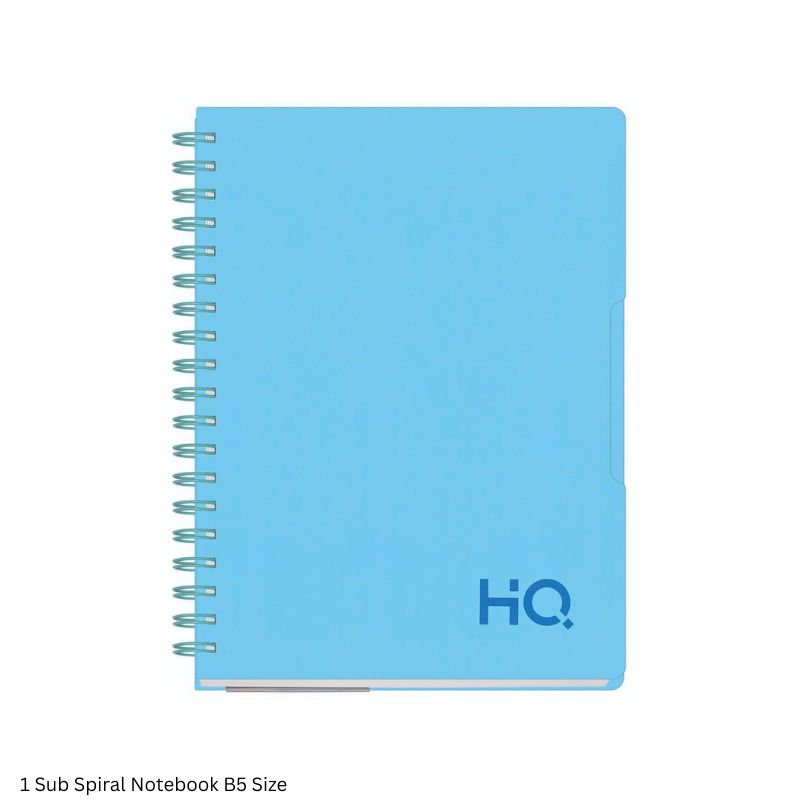 HQ 1 Subject Spiral Wiro Bound Notebook 160 Pages Single Line