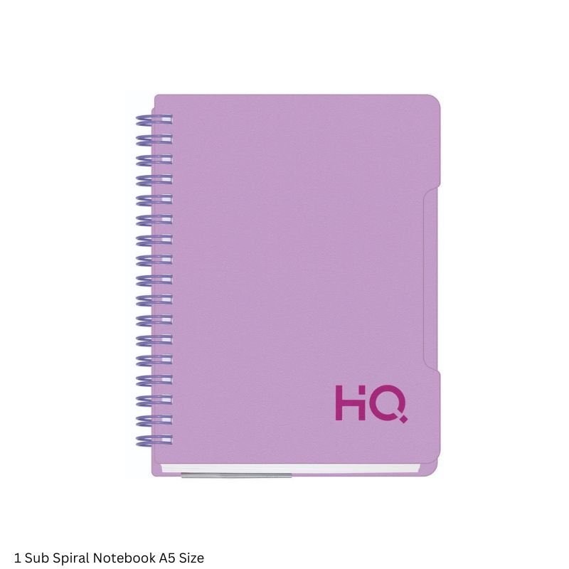 HQ 1 Subject Spiral Wiro Bound Notebook 160 Pages Single Line