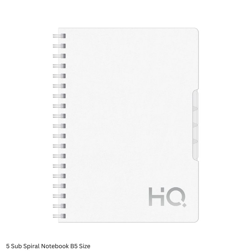 HQ Five Subject Spiral Wiro Bound Notebook 300 Pages Single Line
