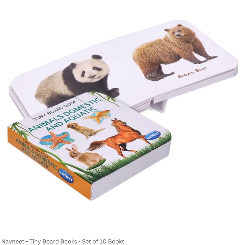 Navneet Fun to Learn Tiny Picture Board Book – 10 Books Set | Colourful Early Learning Books for Kids
