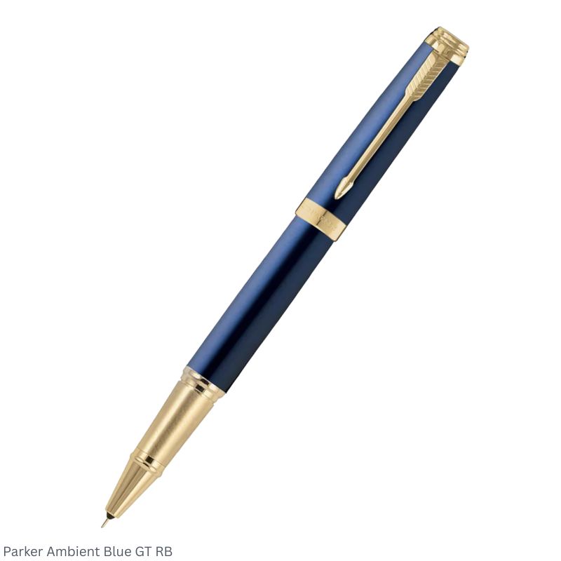 Parker Ambient Blue Gold Trim Rollerball Pen
