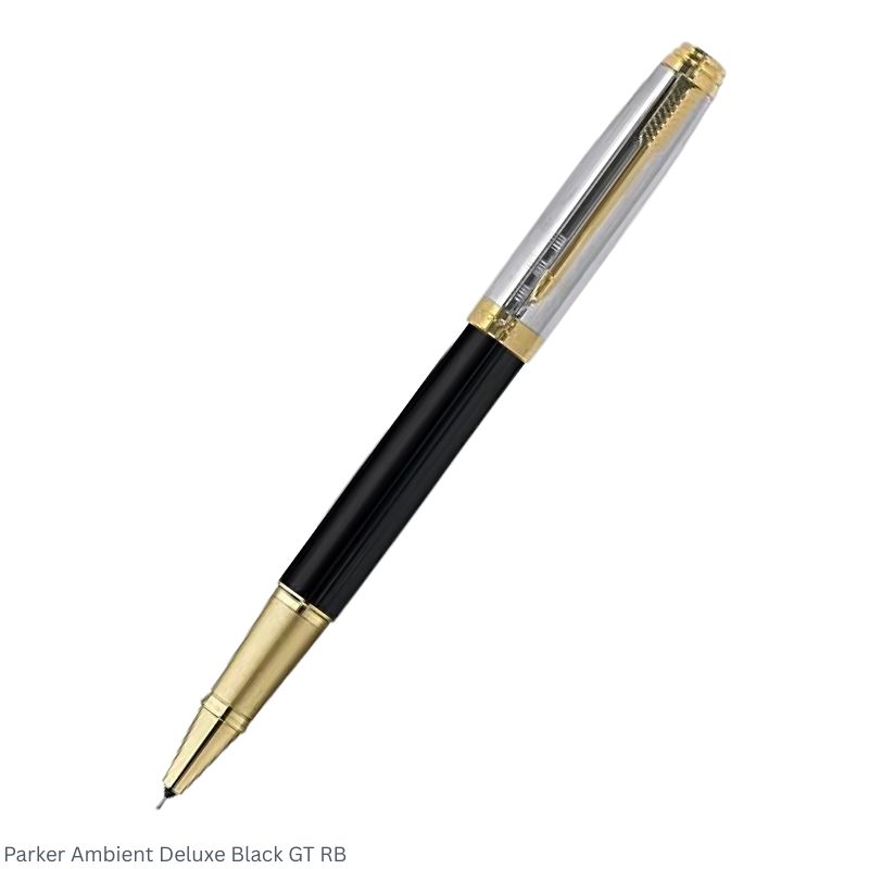 Parker Ambient Deluxe Black Gold Trim Rollerball Pen
