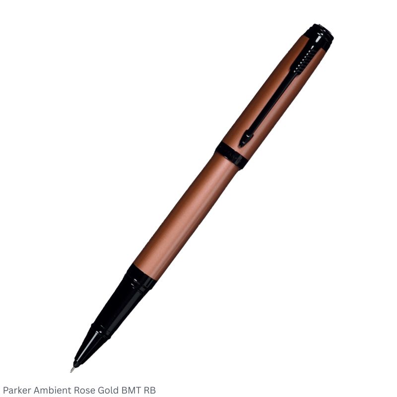 Parker Ambient Rose Gold Black Metal Trim Rollerball Pen
