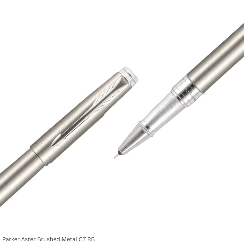 Parker Aster Brushed Metal Chrome Trim Rollerball Pen