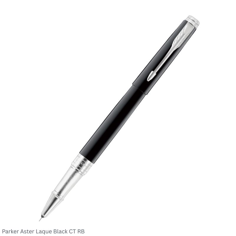 Parker Aster Laque Black Chrome Trim Rollerball Pen