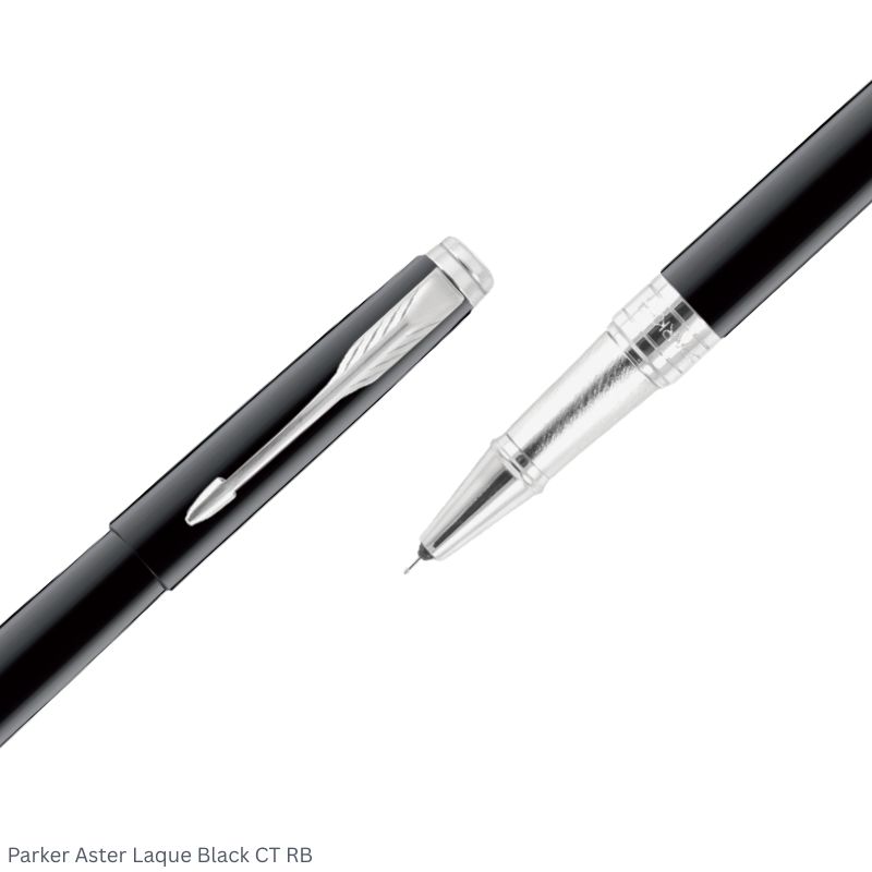 Parker Aster Laque Black Chrome Trim Rollerball Pen