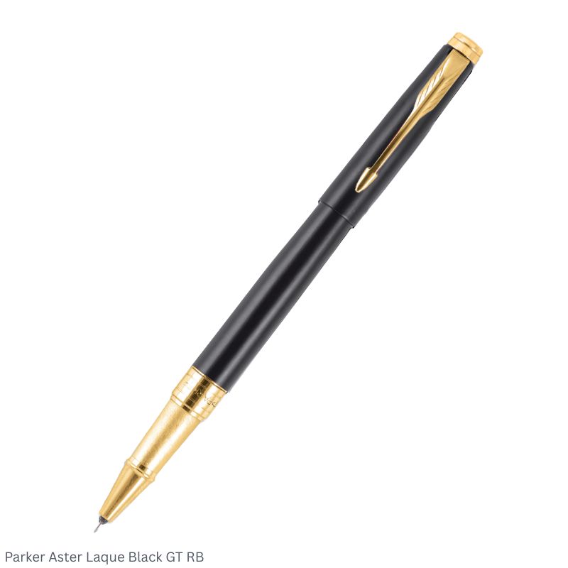 Parker Aster Laque Black Gold Trim Rollerball Pen