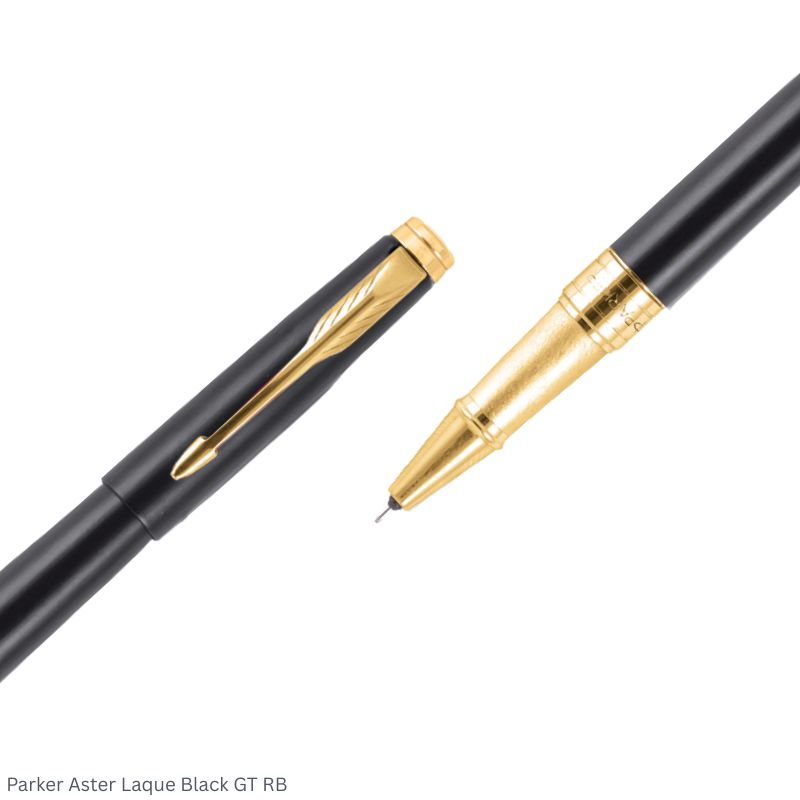 Parker Aster Laque Black Gold Trim Rollerball Pen
