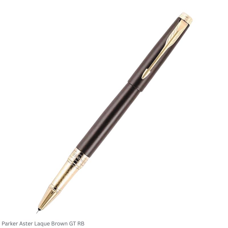 Parker Aster Laque Brown Gold Trim Rollerball Pen
