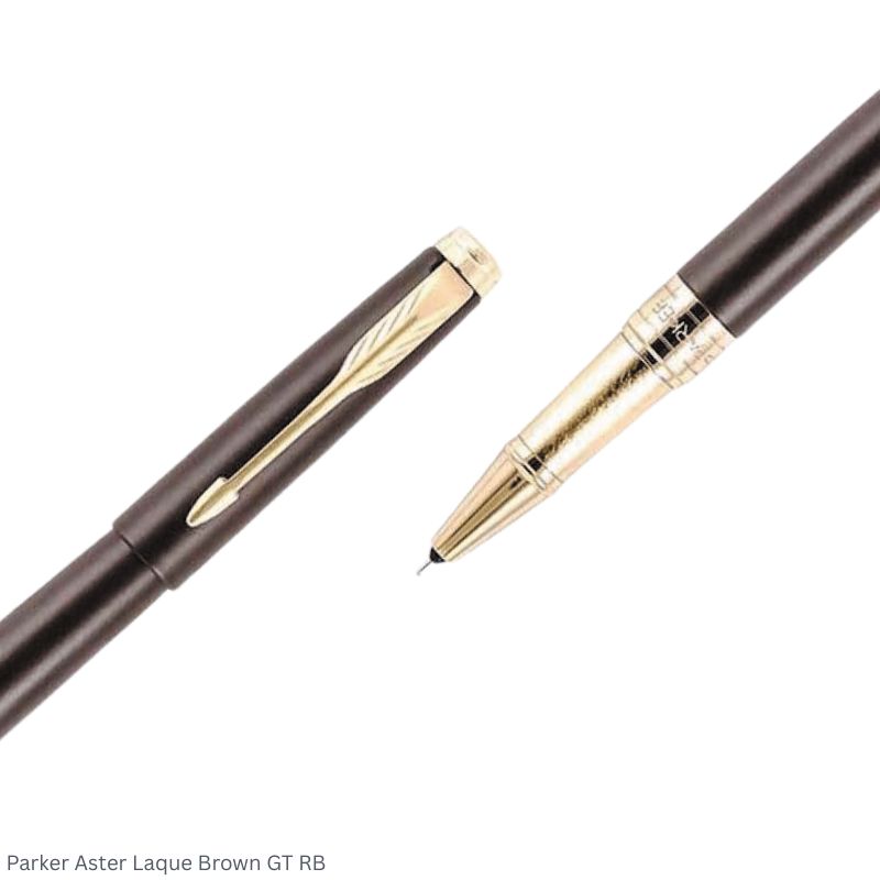 Parker Aster Laque Brown Gold Trim Rollerball Pen