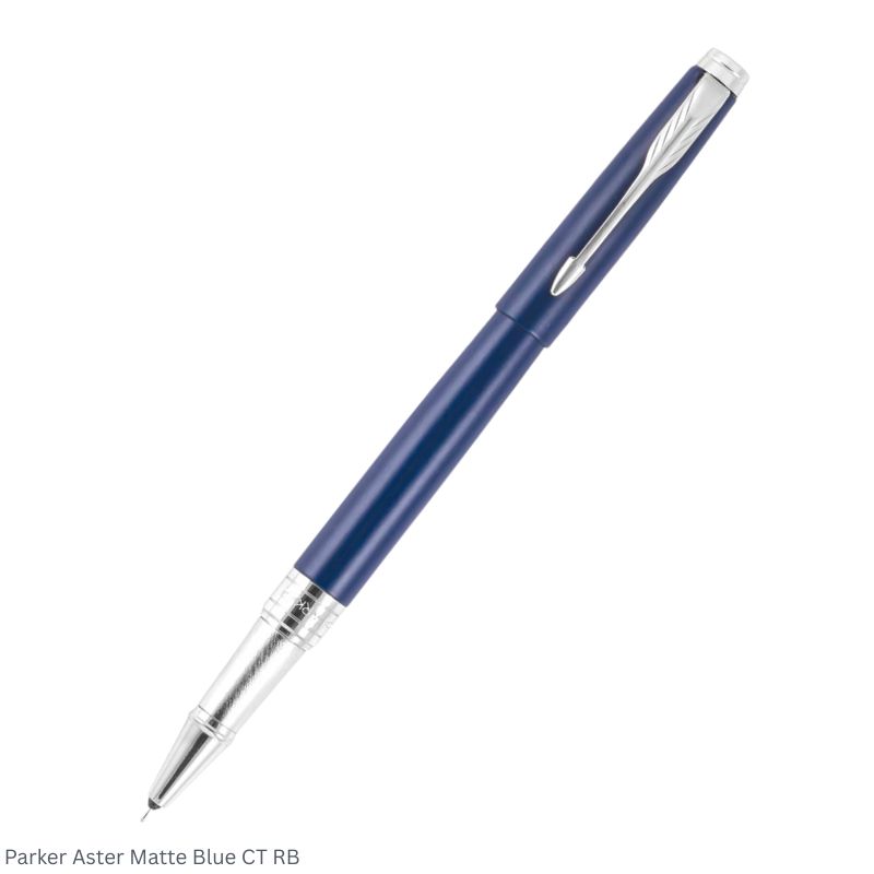 Parker Aster Matte Blue Chrome Trim Rollerball Pen