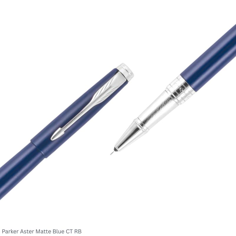 Parker Aster Matte Blue Chrome Trim Rollerball Pen