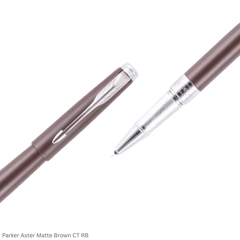 Parker Aster Matte Brown Chrome Trim Rollerball Pen