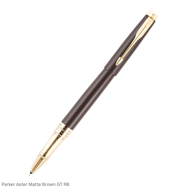 Parker Aster Matte Brown Gold Trim Rollerball Pen