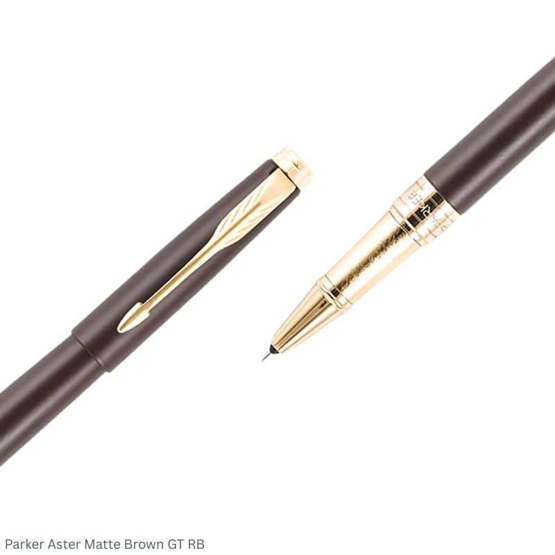Parker Aster Matte Brown Gold Trim Rollerball Pen