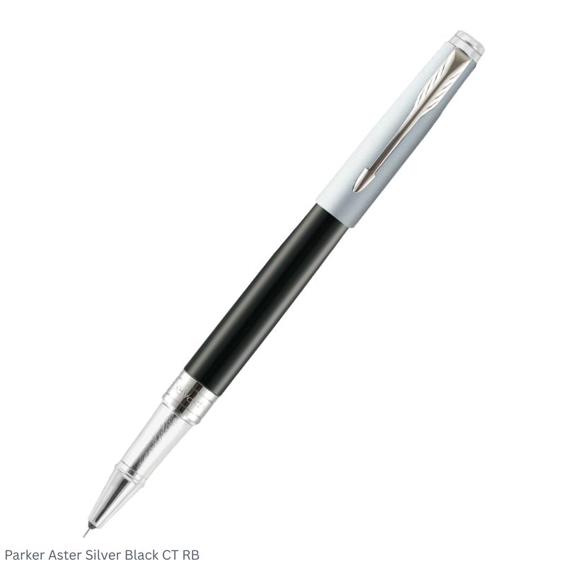 Parker Aster Silver Black Chrome Trim Rollerball Pen