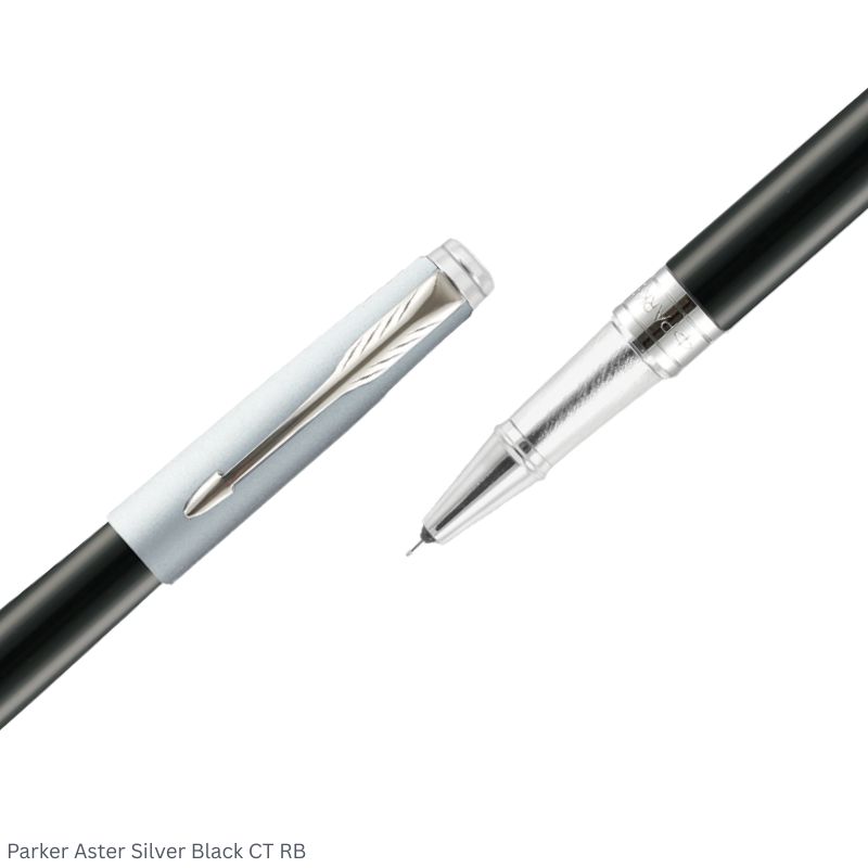 Parker Aster Silver Black Chrome Trim Rollerball Pen