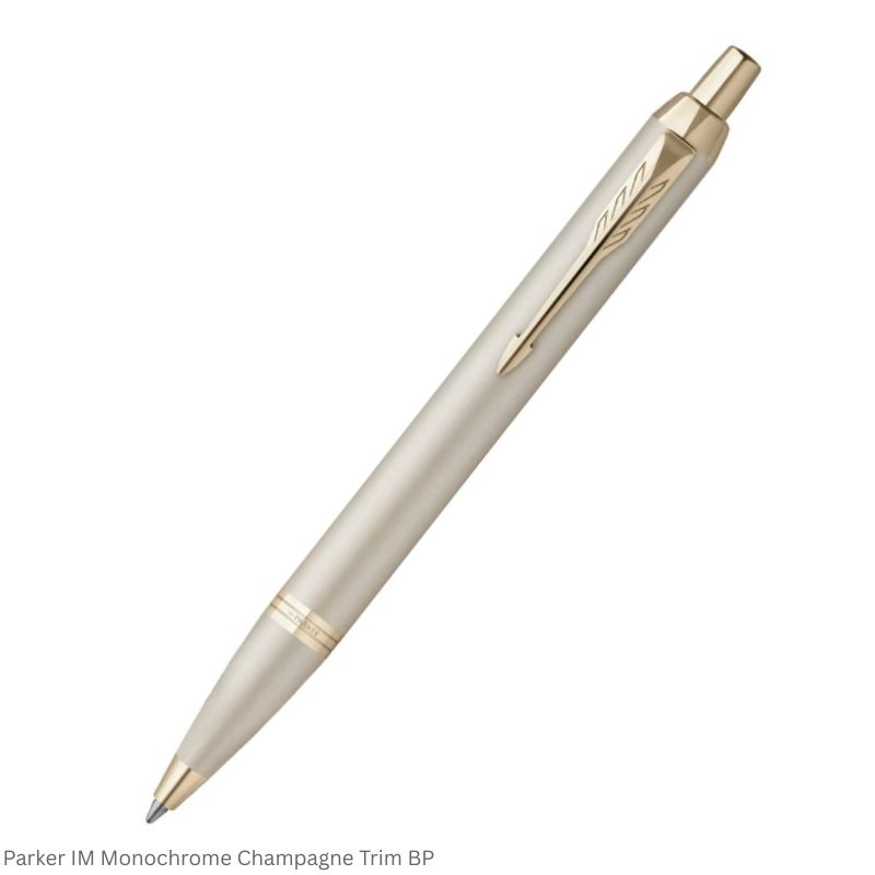 Parker IM Monochrome Champagne Trim Ballpoint Pen