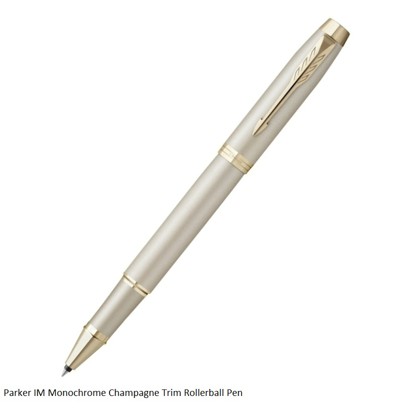 Parker IM Monochrome Champagne Trim Rollerball Pen
