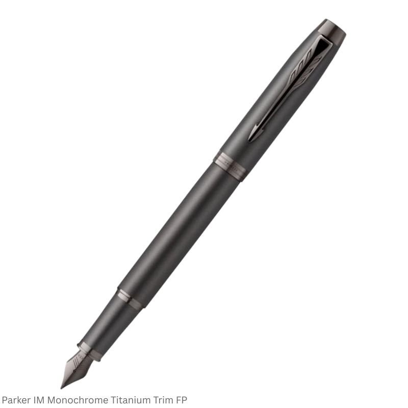 Parker IM Monochrome Titanium Trim Fountain Pen Medium Point
