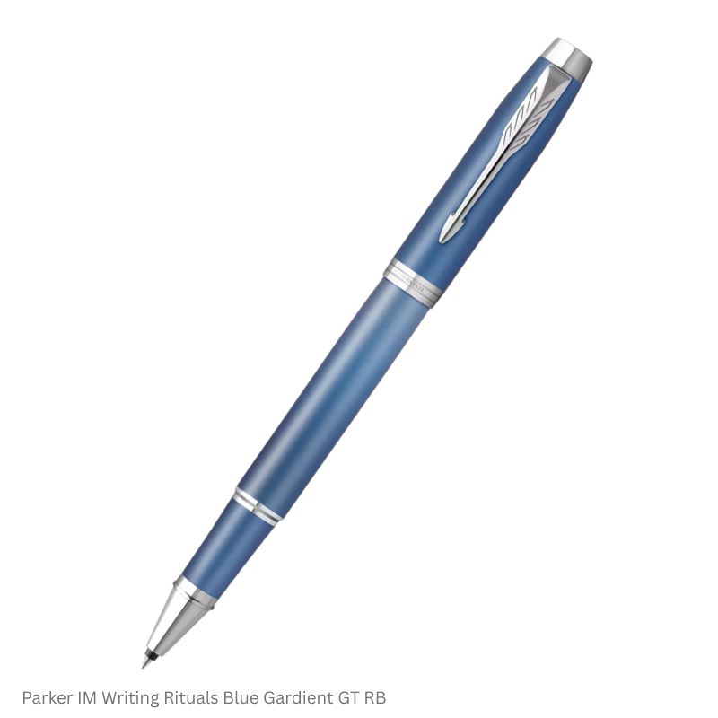 Parker IM Writing Rituals Blue Gradient chrome Trim Rollerball Pen