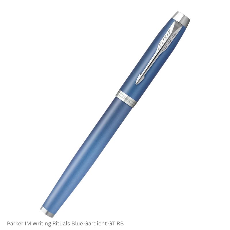 Parker IM Writing Rituals Blue Gradient chrome Trim Rollerball Pen