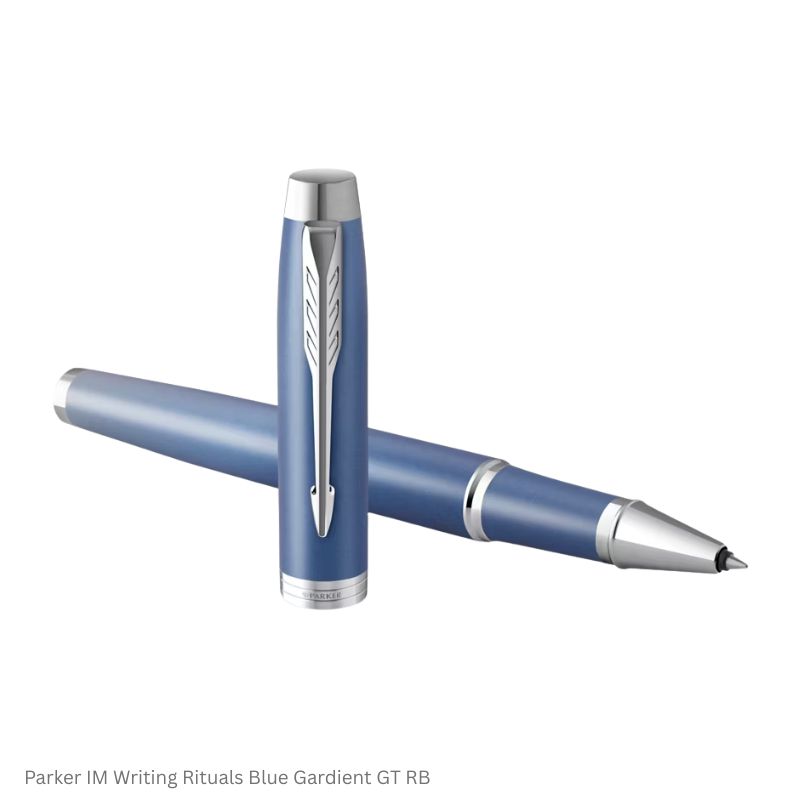 Parker IM Writing Rituals Blue Gradient chrome Trim Rollerball Pen
