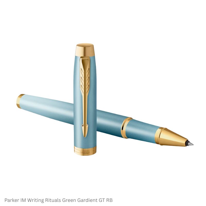 Parker IM Writing Rituals Green Gradient Gold Trim Rollerball Pen
