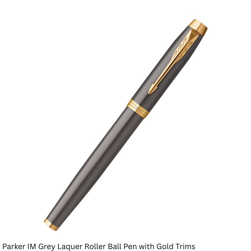Parker IM Rollerball Pen – Grey Lacquer Gold Trim