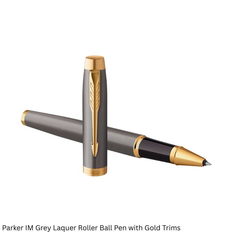 Parker IM Rollerball Pen – Grey Lacquer Gold Trim