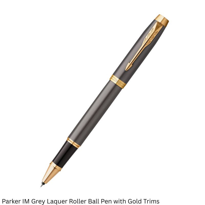 Parker IM Rollerball Pen – Grey Lacquer Gold Trim