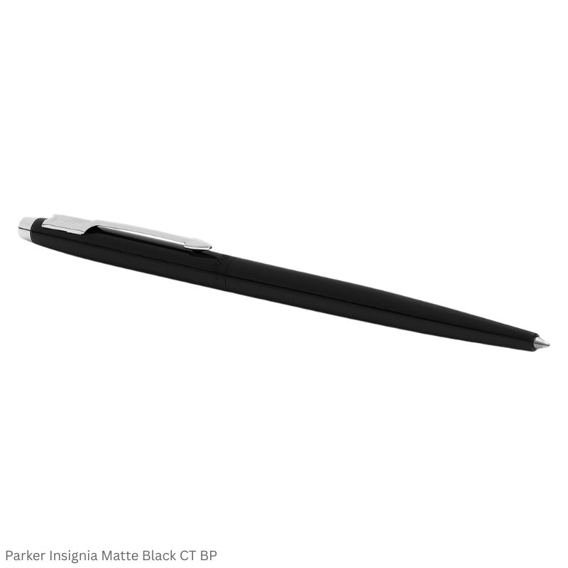 Parker Insignia Matte Black Chrome Trim Ballpoint Pen Twist Mechanism Blue Quink Flow Twist Refill