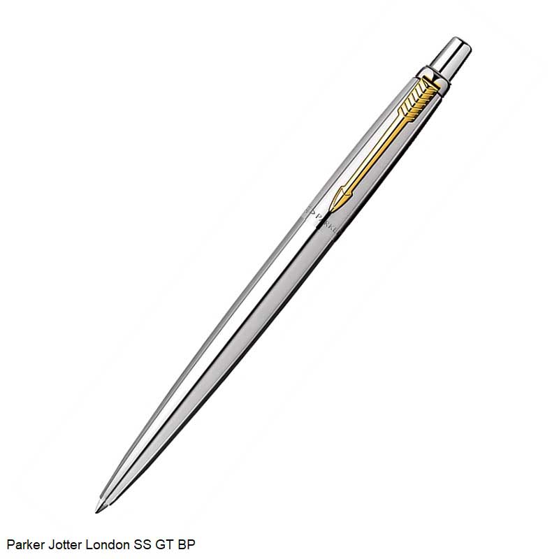 Parker Jotter Stainless Steel Ball Point Pen with Gold Trims