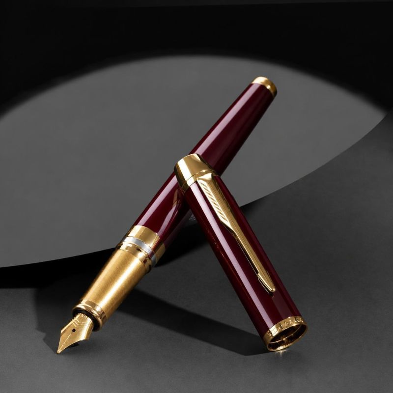 Parker Odyssey Burgundy Gold Trims Fountain Pen – Medium Point Nib