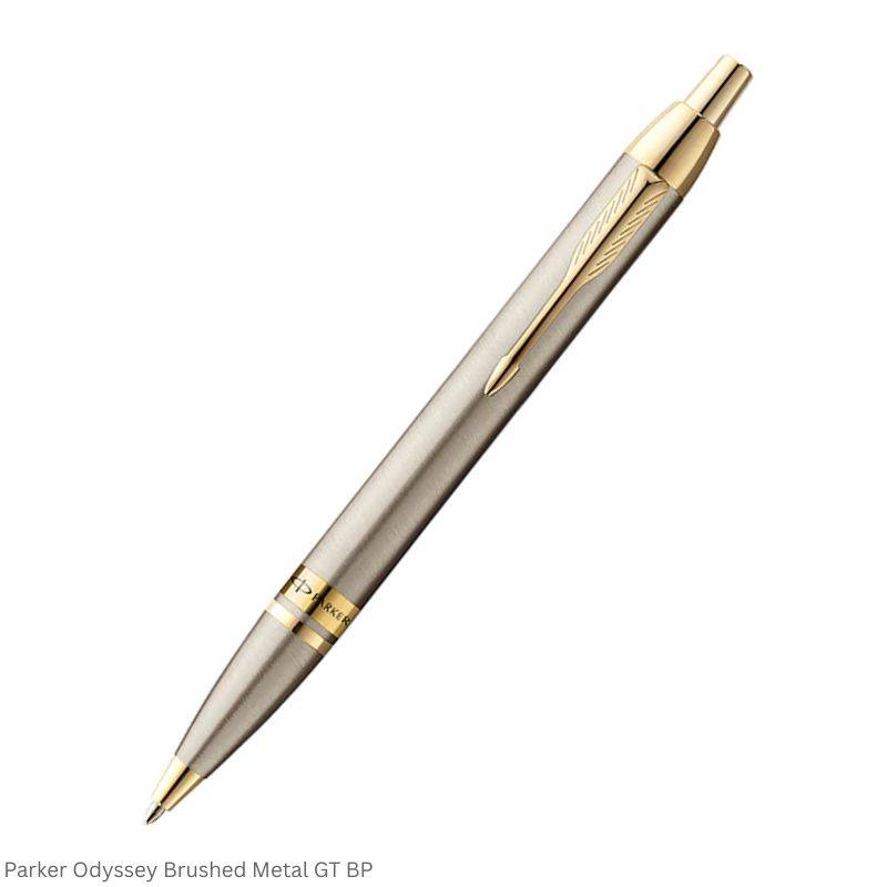 Parker Odyssey Brushed Metal Gold Trim Ballpoint Pen