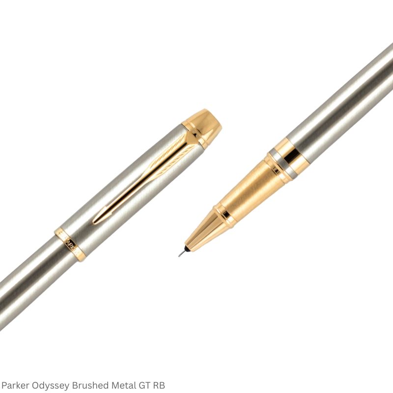 Parker Odyssey Brushed Metal Gold Trim Rollerball Pen